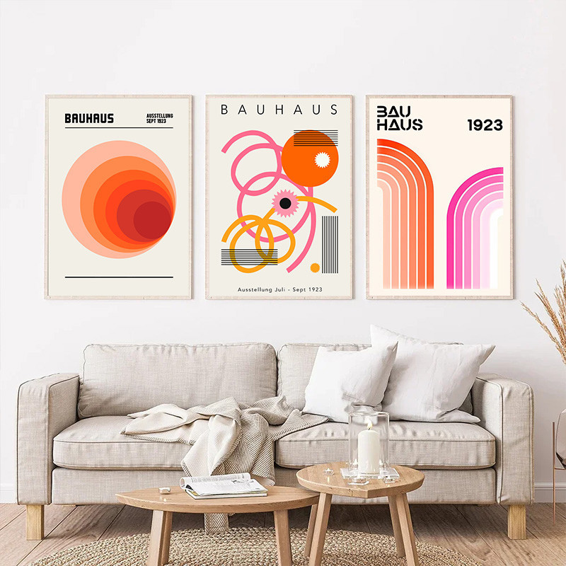 Abstract Bauhaus 1923 Exhibition Wall Art Posters Modern Geometric ...