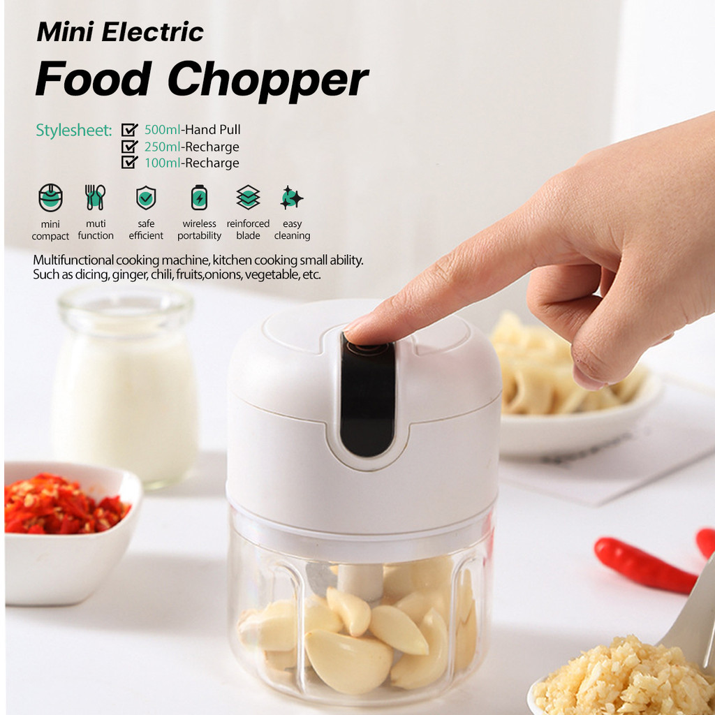 Mini Garlic Chopper Garlic Mincer Food Chopper Electric Food Processor ...