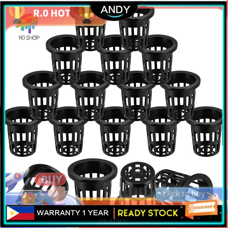 50Pack 2.35 Inch Net Cups Slotted Mesh Wide Lip Filter Plant Net Pot ...