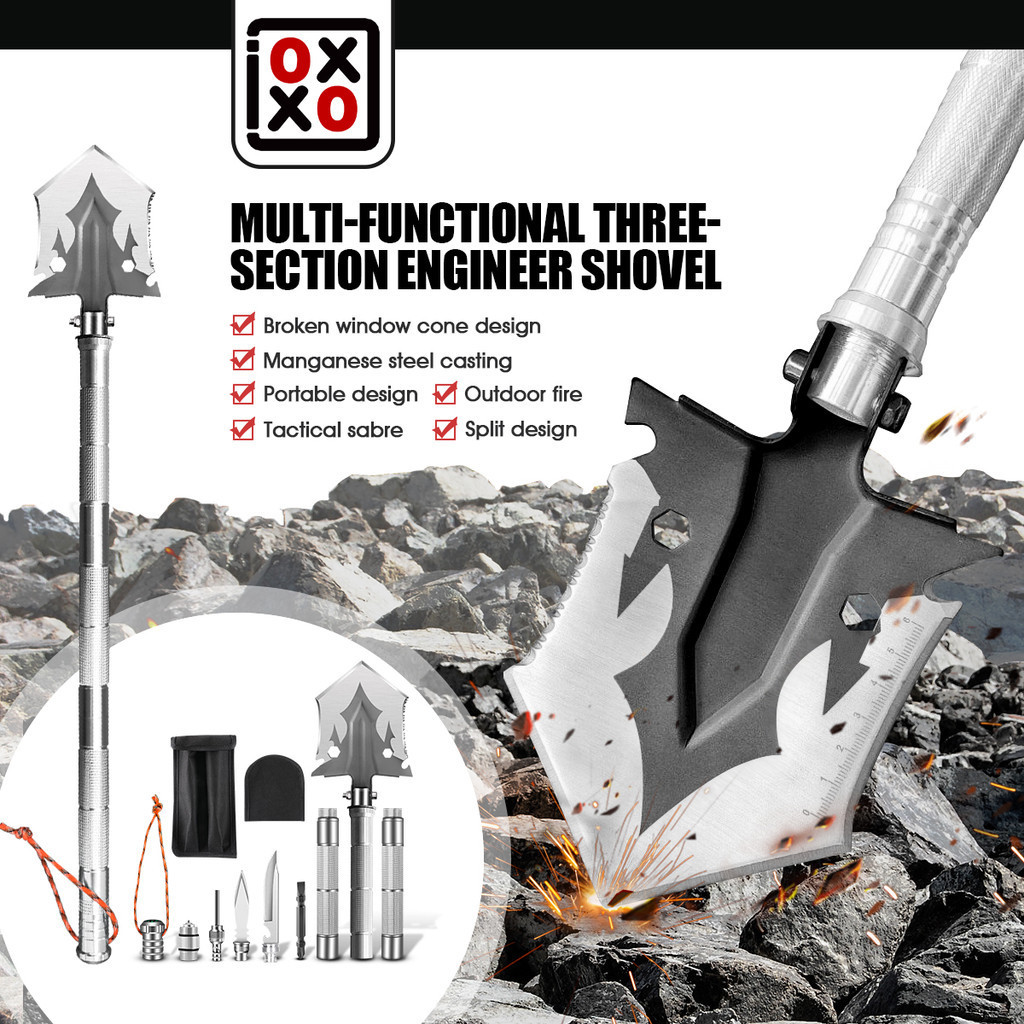 Heavy Duty Engineer Shovel Multipurpose Lengthened Folding Camping ...