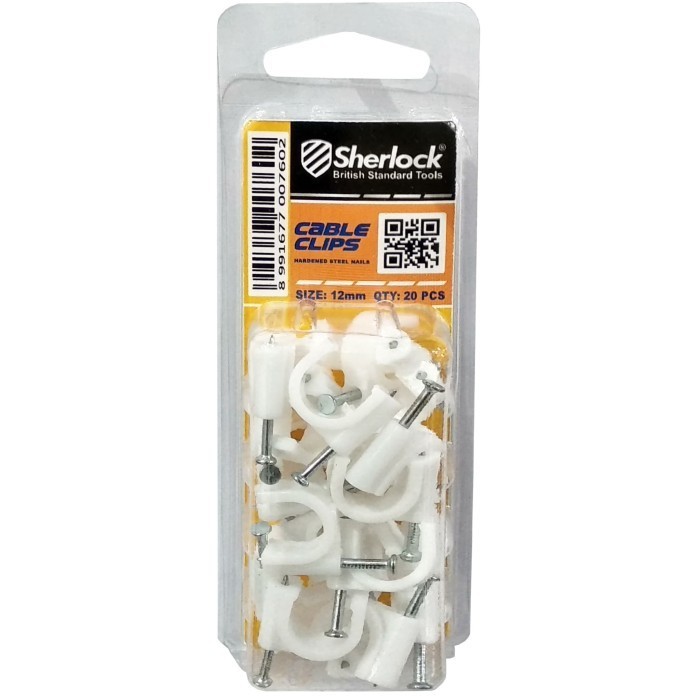 Sherlock Cable Clips Size 12 Mm (Hard Nails) (Contents: 20 Pcs ...