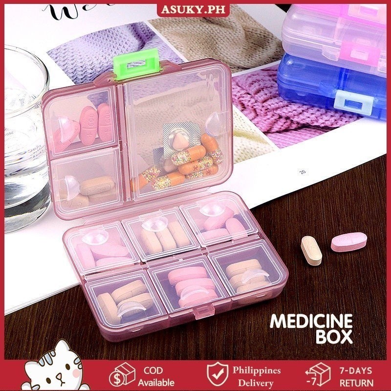 9 Grids Pill Box Portable Weekly Organizer Tablet Container Medicine ...