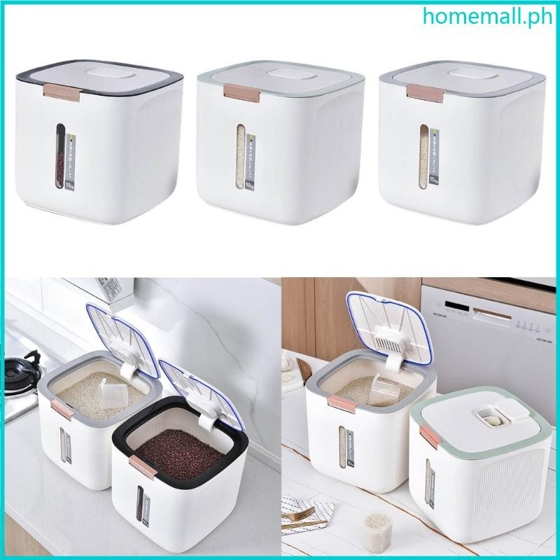 HO Rice Box Rice Barrel Sealed Rice Dispenser Household Rice Jar Flour ...