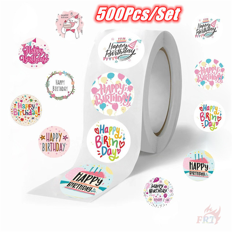 500Pcs/Roll Happy Birthday Kids Rewards Stickers DIY Scrapbooks Album ...