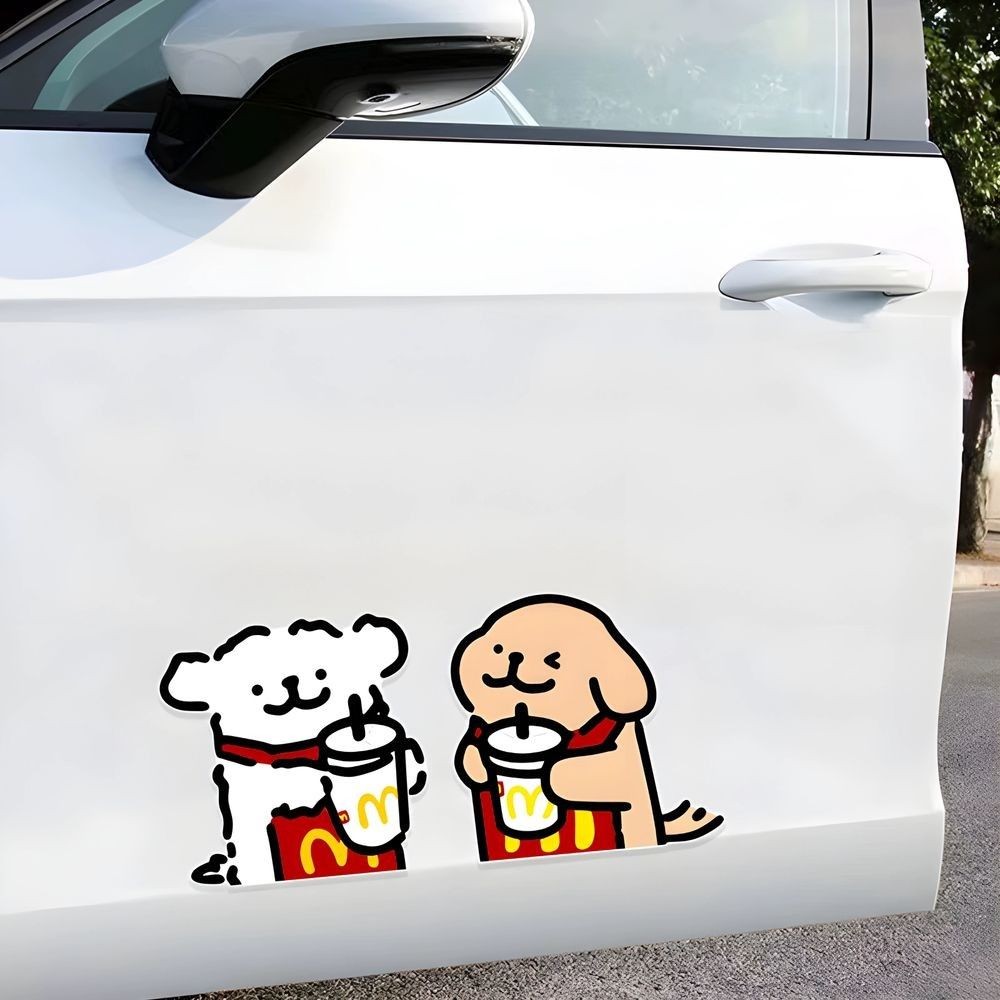 McDonald's line puppy cute car stickers creative car window body ...