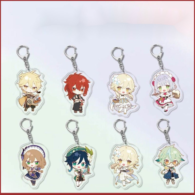 Genshin Impact Keychain Man Anime Hu Tao Acrylic Key Chain Creative ...