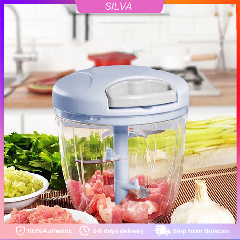 Hand Chopper Manual Rope Food Processor with Pounding Garlic Cutting ...