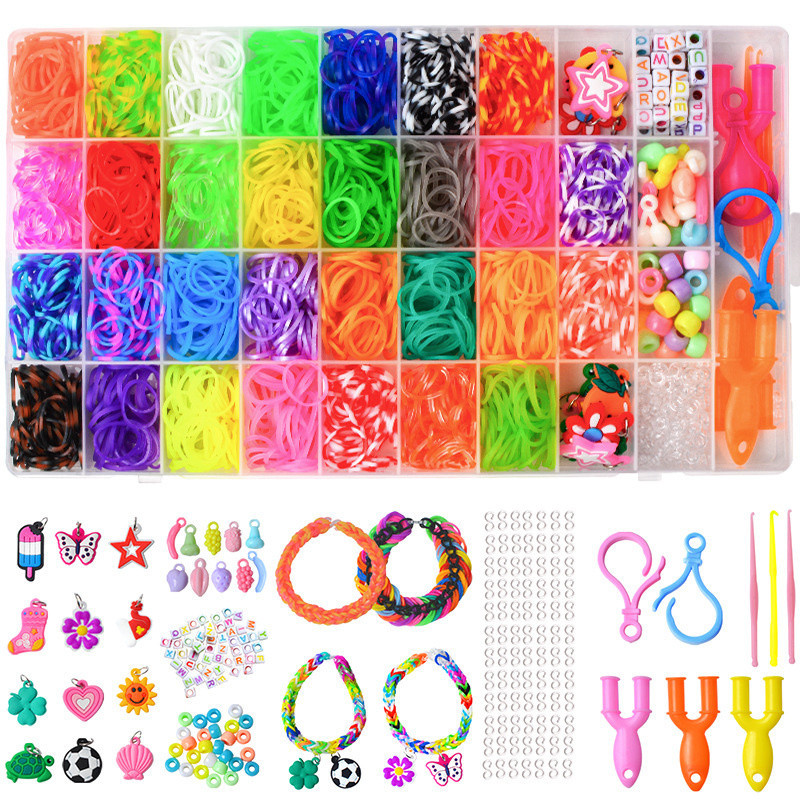 36 Grid 1600pcs Rubber Loom Bands DIY Boy Girl Gift for Children ...