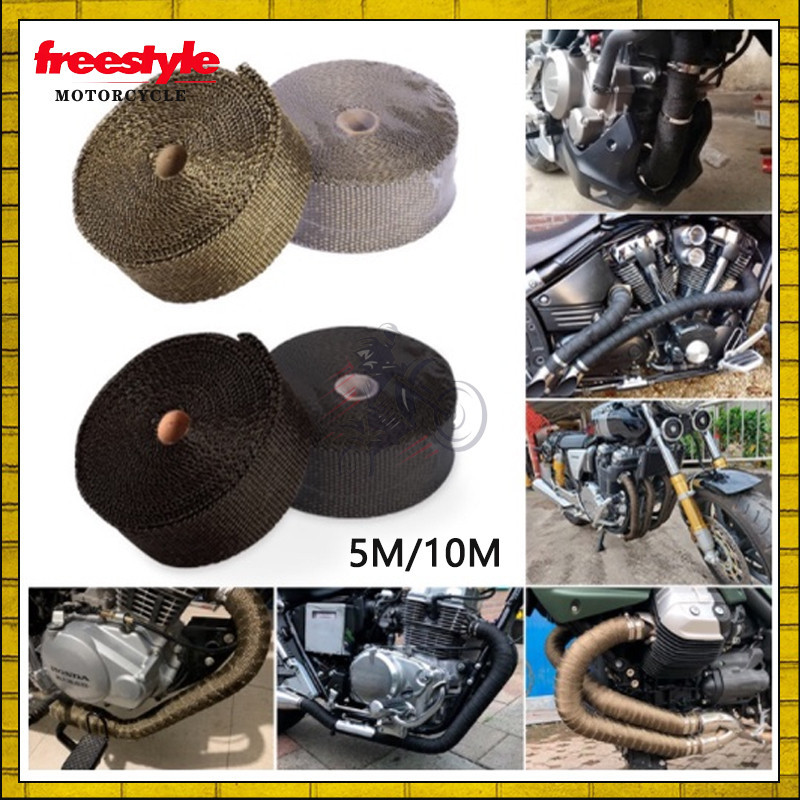 5m Glass Fiber Exhaust Wrap Tape For Cars & Bikes Purple With Alloy Steel Tie On - View #7