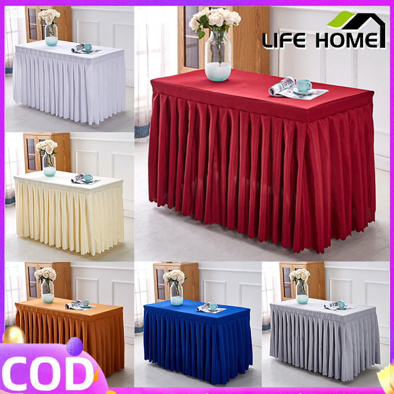 6Ft Folding Table Skirting Rectangular Conference Table Cloth Cover ...