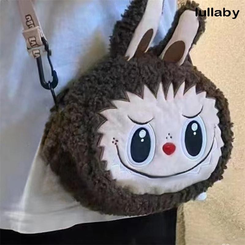 Cartoon Labubu Plush Crossboday Bag Kawaii Popmarts Brown Monster Kid ...