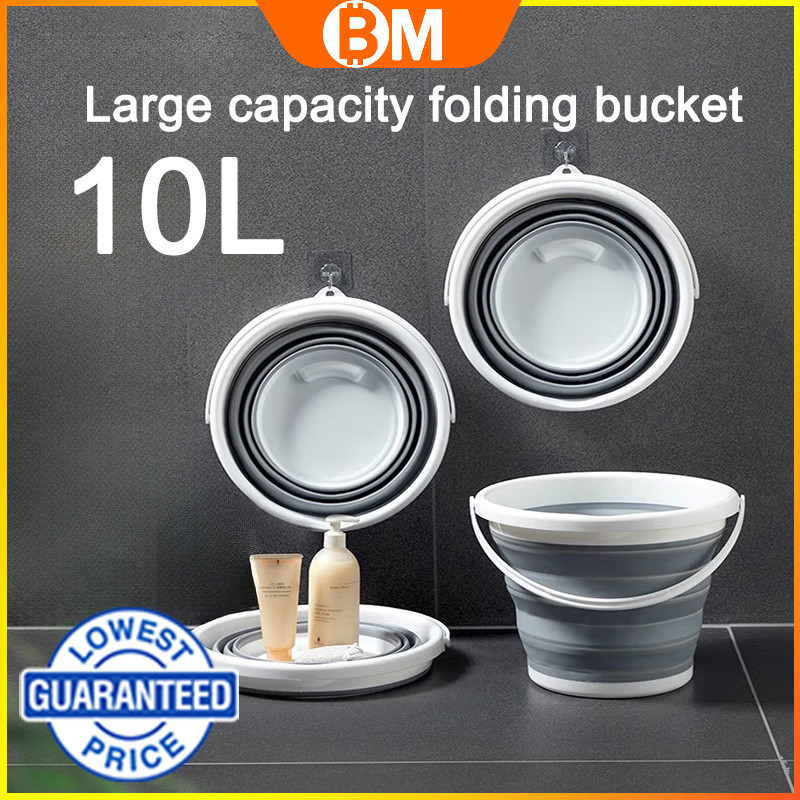 【COD】10L Folding Bucket Multi Functional Portable Outdoor Car Washing ...