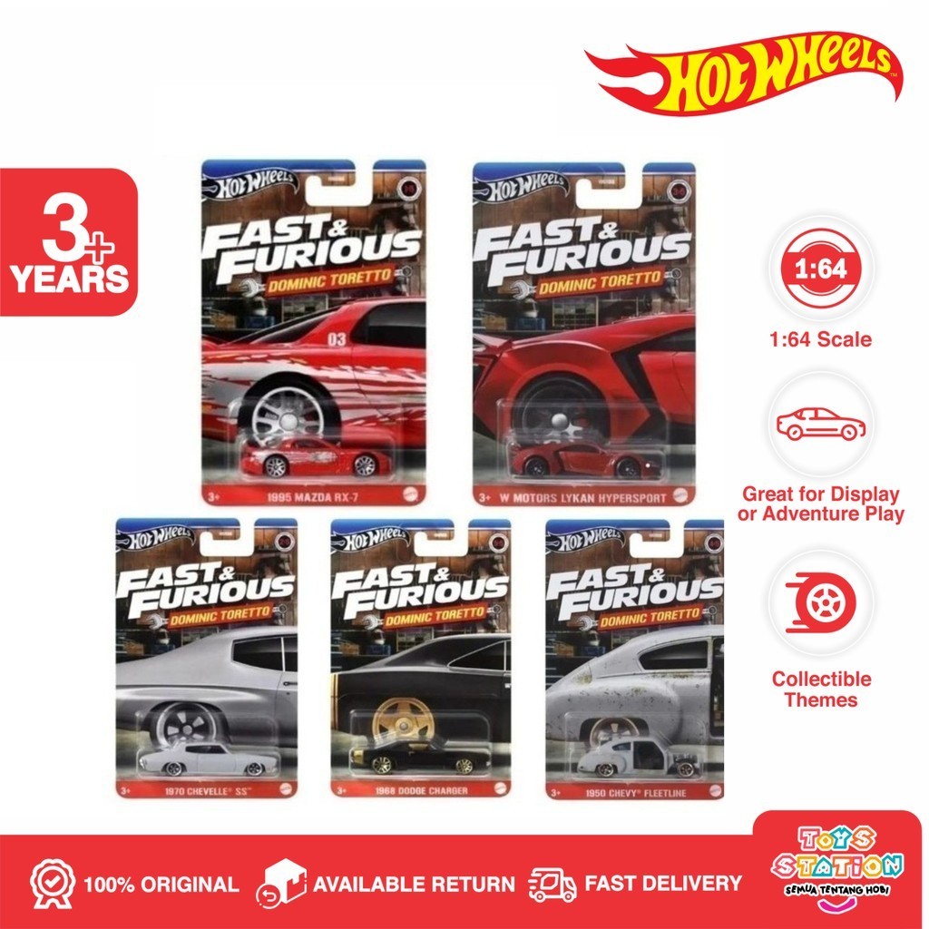 Hot Wheels 1/64 Fast & Furious - Set Dominic Toretto #5/5 2024 - Neuf