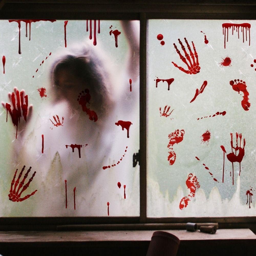 [COD] Ghost Wall Sticker, Self-paste Waterproof Halloween Blood ...