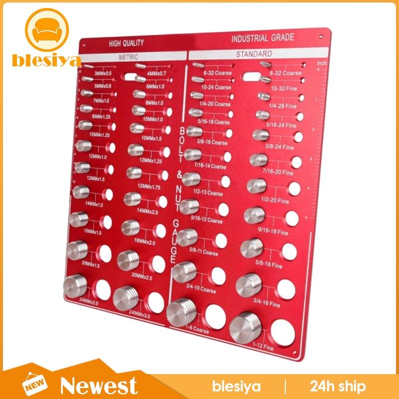 [Blesiya] 44 Holes Thread Checker Professional Wall Mountable Bolt Size ...