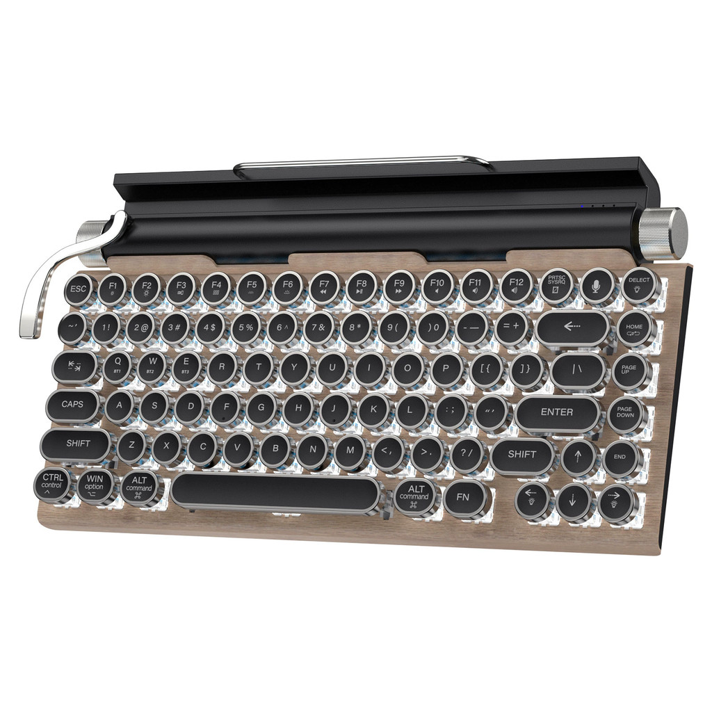 Retro Typewriter Keyboard Wireless Bluetooth Keyboard USB Mechanical ...
