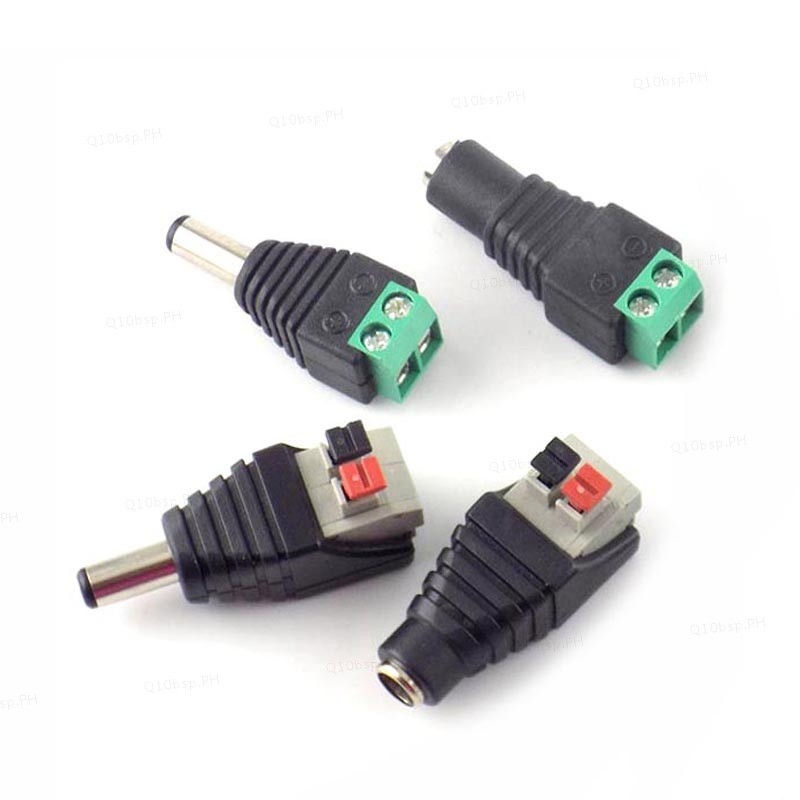 5pcs DC male DC female power connector 5.5*2.1mm plug positive negative ...