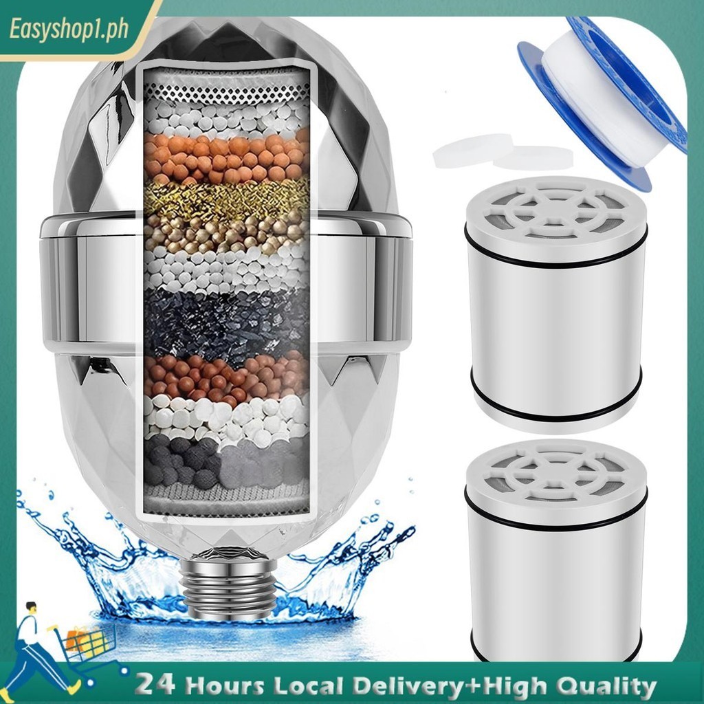 Gotonovo 20 Stage Shower Head Filter For Hard Water, 2 Replaceable Cartridges, High Pressure Water Filter Removes Odors And Impurities, Matte Black