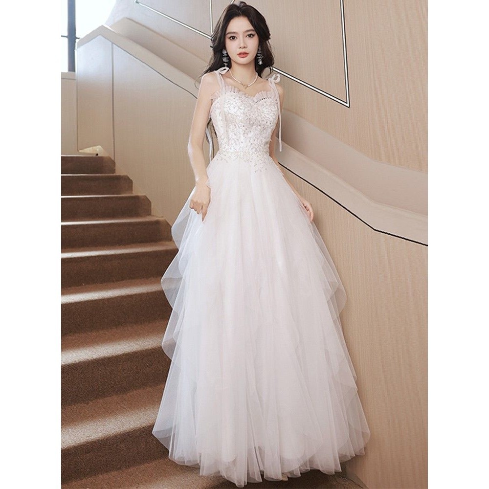 Hawlife Korean White Elegant Evening Prom Ball JS Debut Graduation ...
