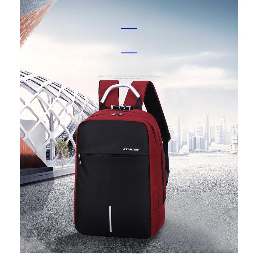 backpack with secure password lock, usb charging port, and sleek modern ...
