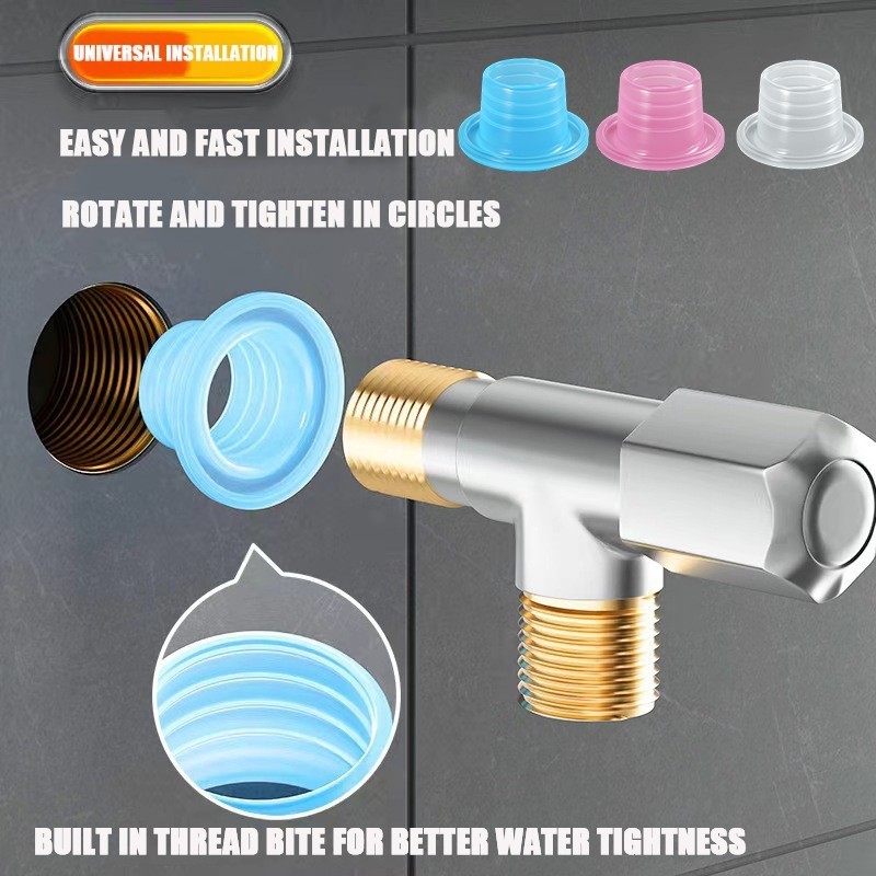 Silicone Faucet Leak-proof Sealing Gaskets Triangle Valve Threaded Pipe ...