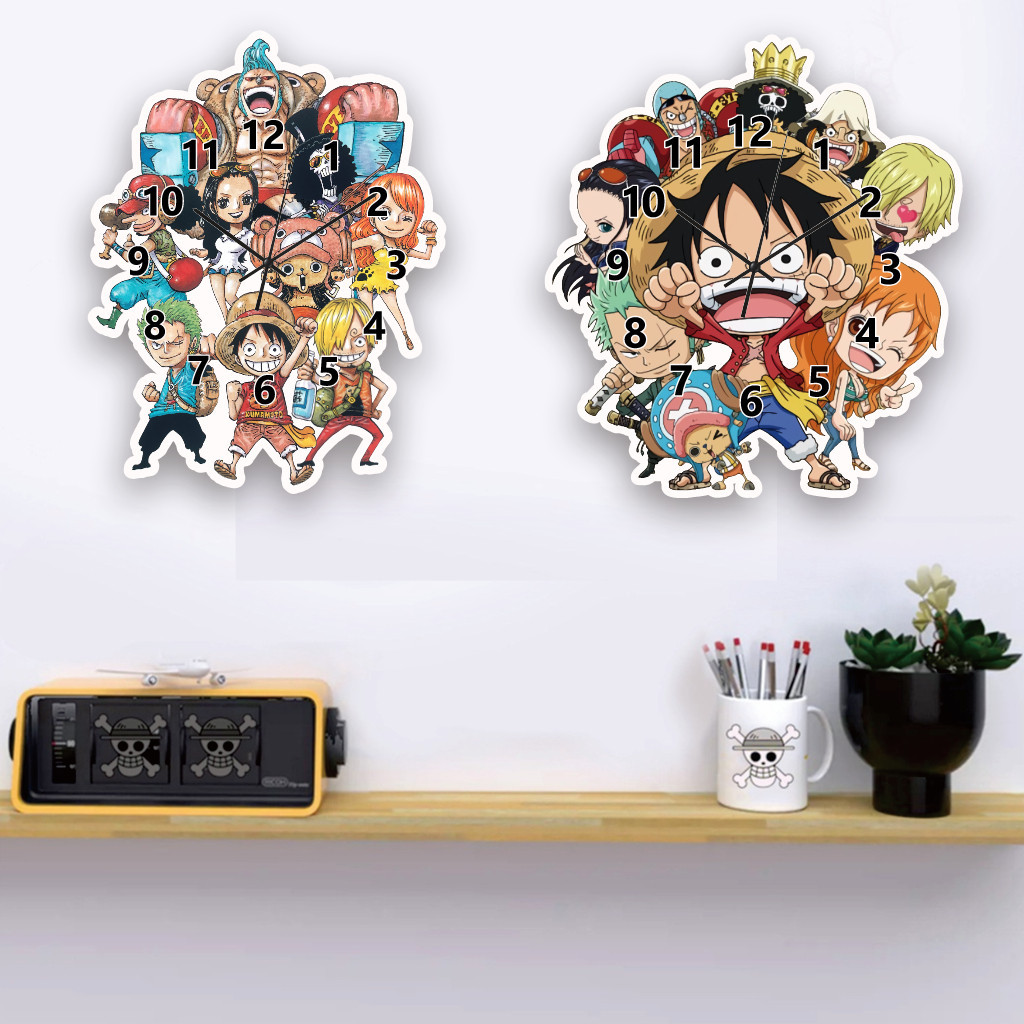 KARIMIKA Unique Wall Clock Anime Picture One Piece CHIBI MUGIWARA CREW ...