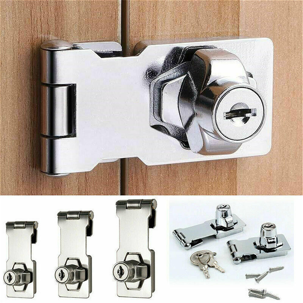Heavy Duty Locking Hasp And Staple With Keys Padlock Cupboard Shed ...