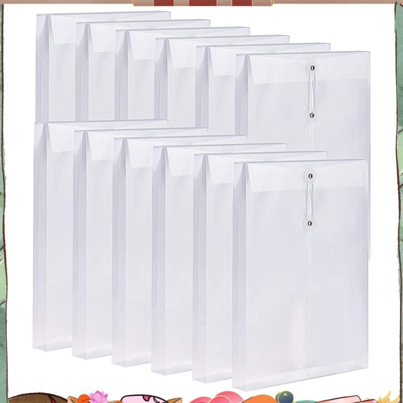 12 Pack Clear Plastic Envelopes Envelopes Expandable Files Document ...