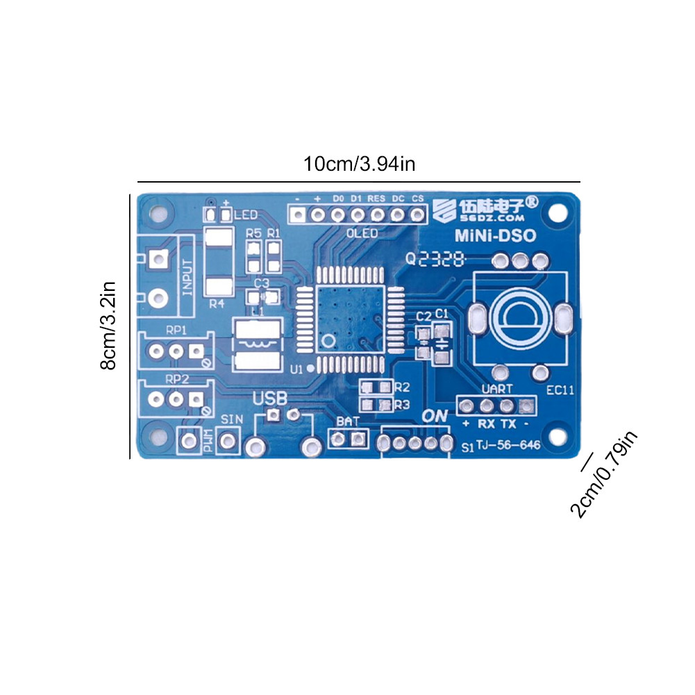 Mini-DOS-Oszilloskop-Bausatz Mit STC8A8K – 0,96" OLED, 128x64 – Einzelkanal, Bis 30 V – Ohne Gehäuse – Für Löt- Und Elektronik-Bastler