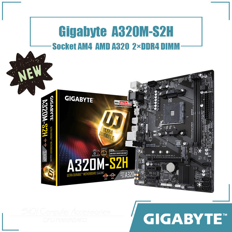 Gigabyte A320M-S2H motherboard Socket AM4 2xDDR4 DIMM Using AMD A320 ...