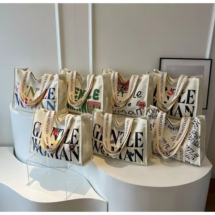 Korean New Fashion Gentlewoman Designer Tote Bag Canvas Shoulder Bags ...