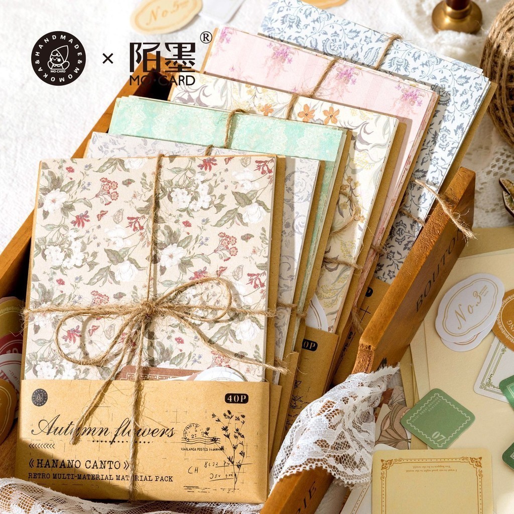 40 PCS/pack Vintage Scrapbook Paper Journaling Scrapbooking Supplies ...