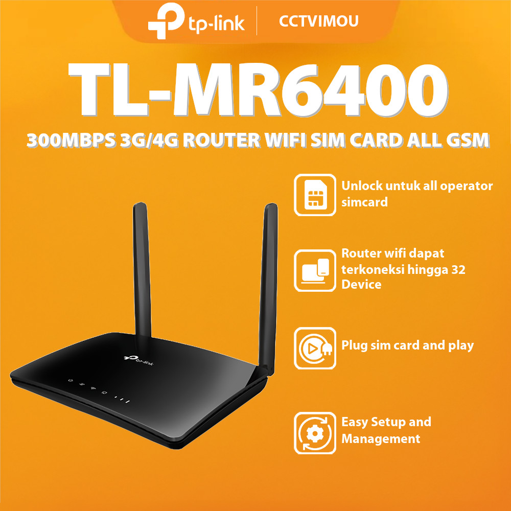 Tp-link TL-MR6400 300MBPS 3G/4G ROUTER WIFI SIM CARD ALL GSM OFFICIAL ...