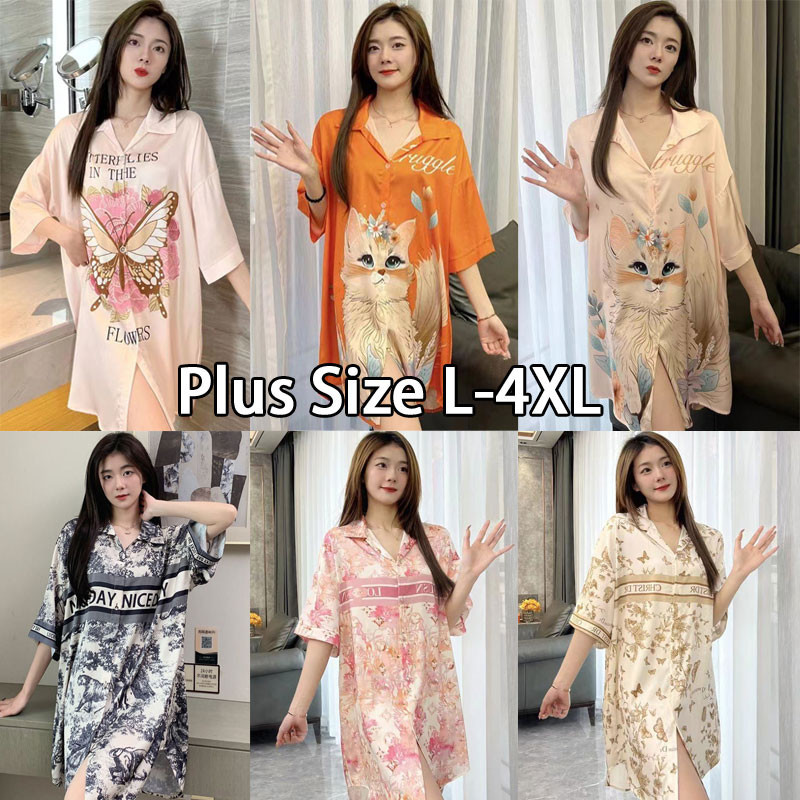 Ready Stock in Philippines Korean Fashion Women Silk Satin Loose