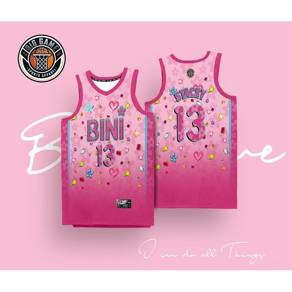 2024 NEW BINI Pink Breathable Quick-drying Jersey Full Sublimation ...