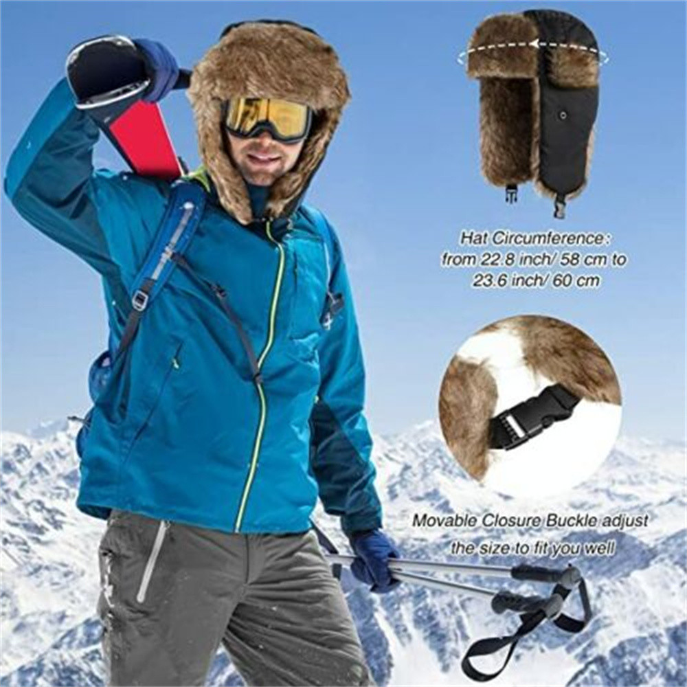 Chapka Trapper Avec Rabats Oreilles - Bonnet Hiver Chaud Unisexe, Pour Ski Et Plein Air - 6