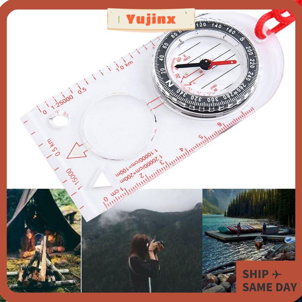 YUJINX Ruler Compass, Transparent Portable Orienteering Navigation ...