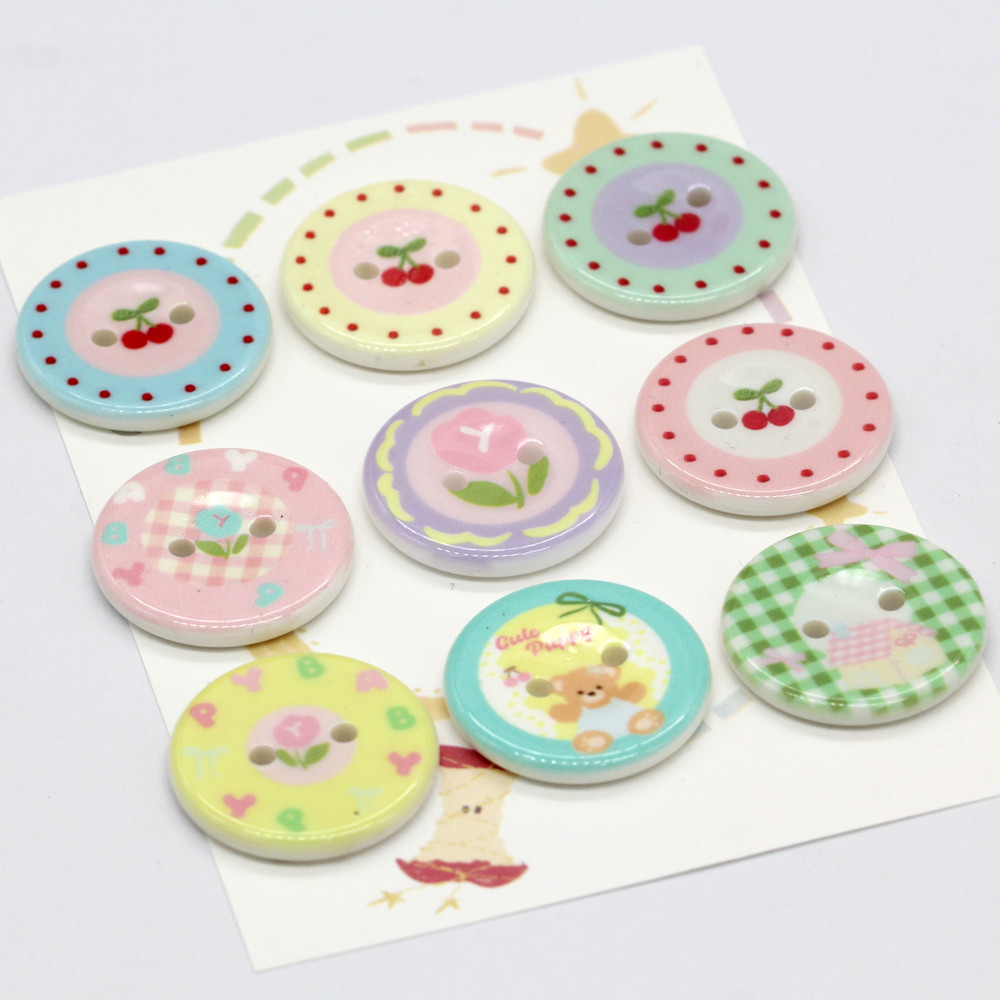 10Pcs/set 25mm Cute Round Flower Buttons for Clothing Coat Suit ...