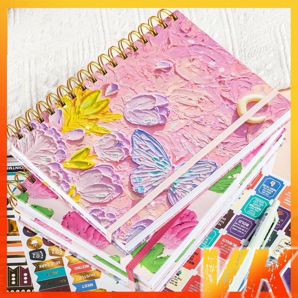 VK B5 Thickened Notebook 3D Oil Painting Hardbound 302 Page Coil ...