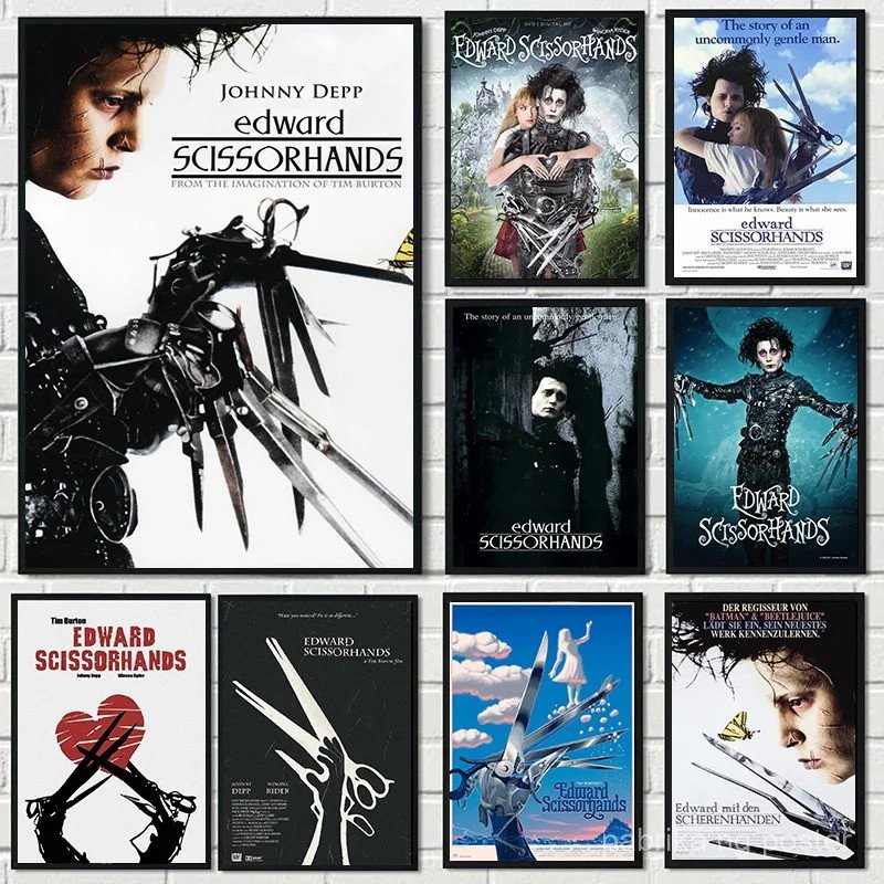 Edward Scissorhands Tim Burton Poster Classic Movie Johnny Depp Canvas ...