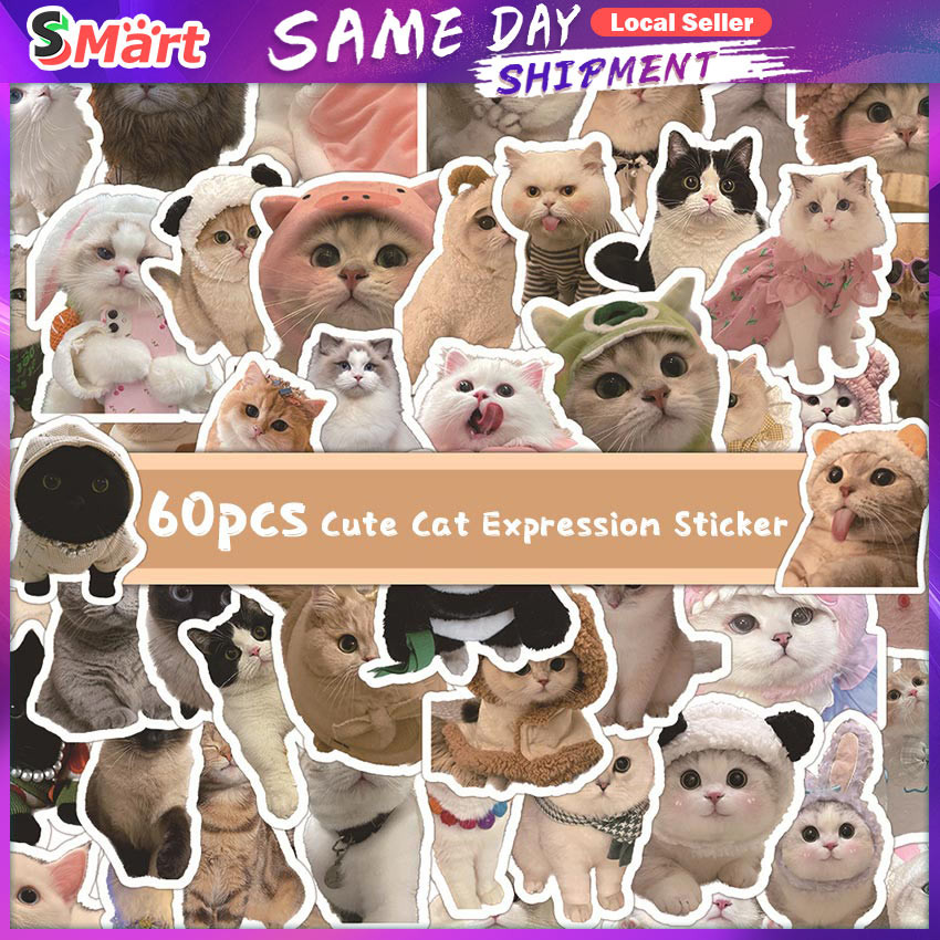 60PCS Cartoon Cats Dogs Meme Sticker DIY Phone Laptop Luggage ...