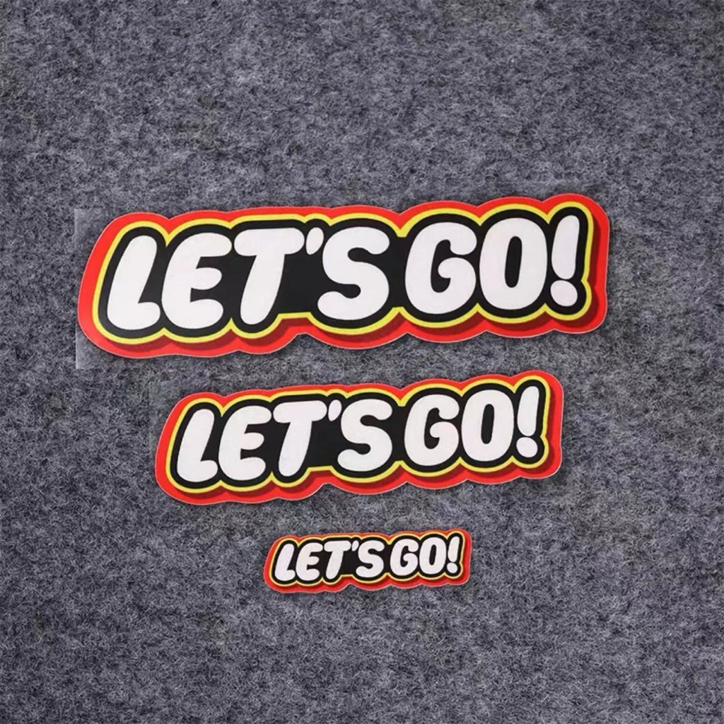 Trendy Text Stickers LETSGO Window Stickers Body Stickers Motorcycle ...