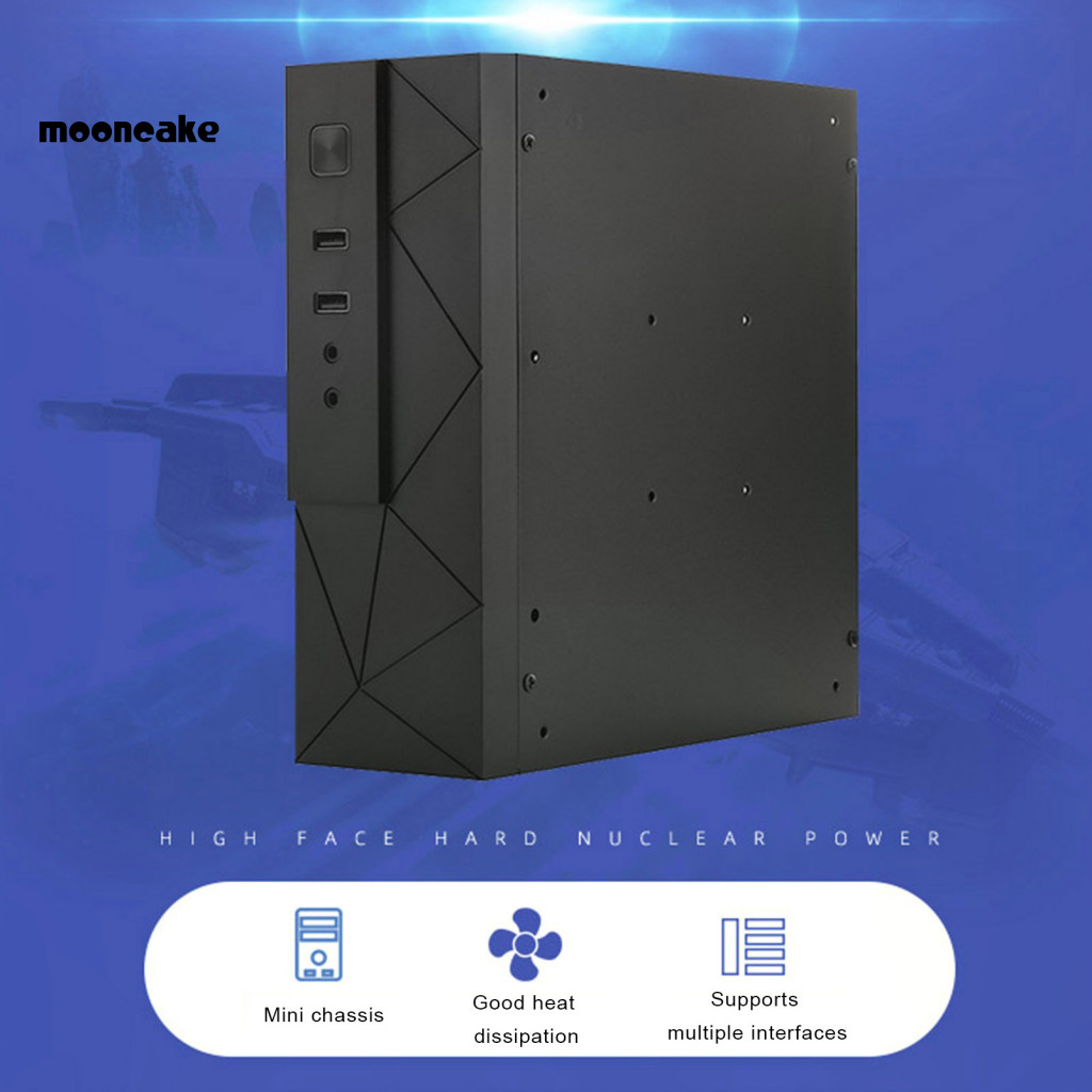 Moon* Gaming Pc Case Compact Computer Case Compact Miniitx Motherboard
