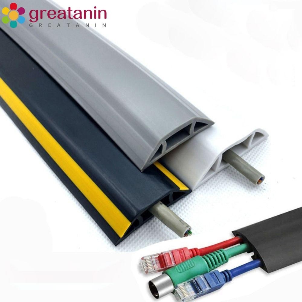 GREATANIN Floor Cord Cover Anti-extrusion PVC Cable Cover Hider Covers ...