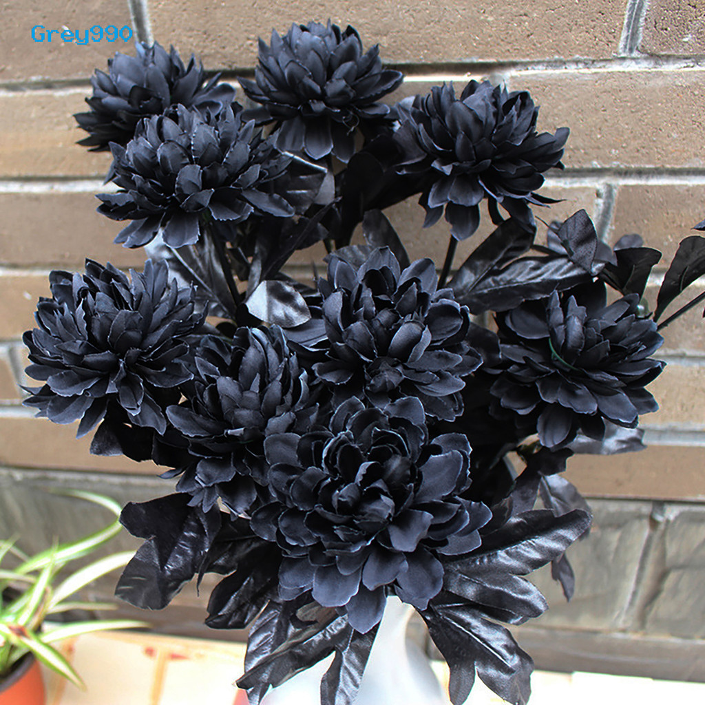 [GREY]1Pc Clear Texture Fake Flower Charming Faux Silk Floral ...