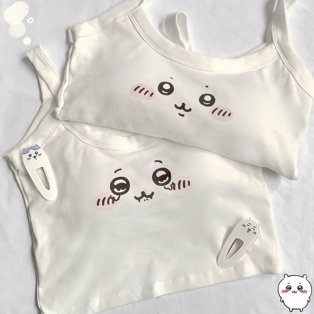 Japanese Chiikawa Cartoon Cute Girl Student with Chest Pad Camisole