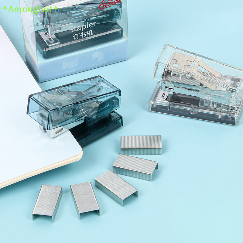 Amonghot> Transparent Mini Stapler Set Office Simple Stapler Student ...