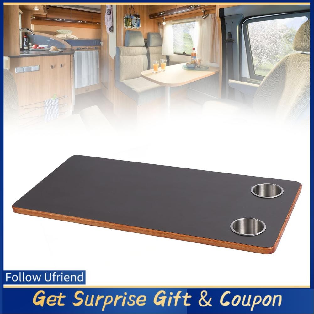 Ufriend RV Table Top Solid Wood Desktop with 2 Stainless Steel Cup ...