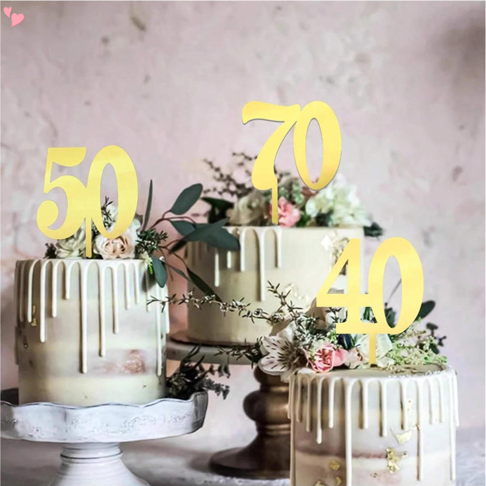 Acrylic Cake Numbers Topper, 18/21/30/40/50/60/70/80 Numbers Happy ...