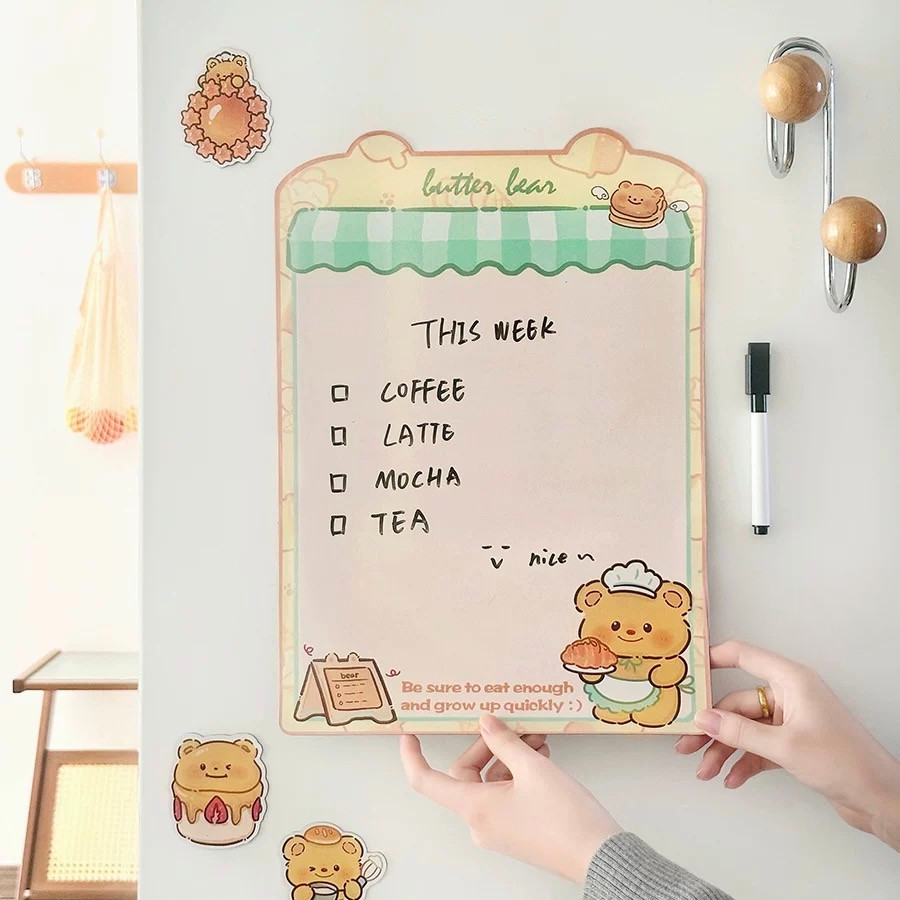 Creative Mike Magnetic Refrigerator Sticker Message Board Butter Bear ...